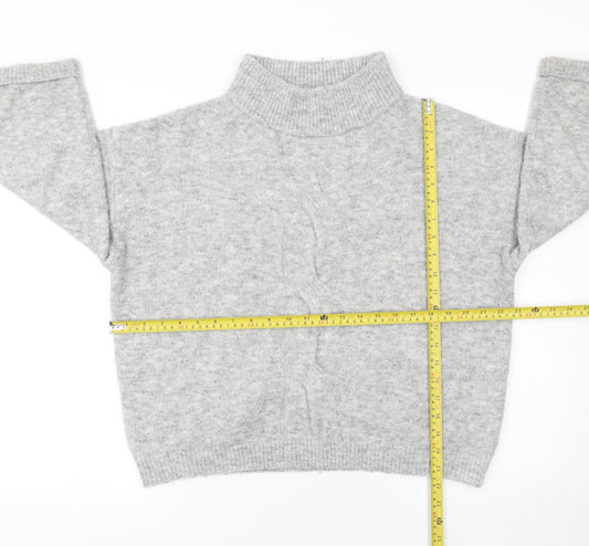 Opus Womens Grey Mock Neck Knit Pullover Jumper Size 12