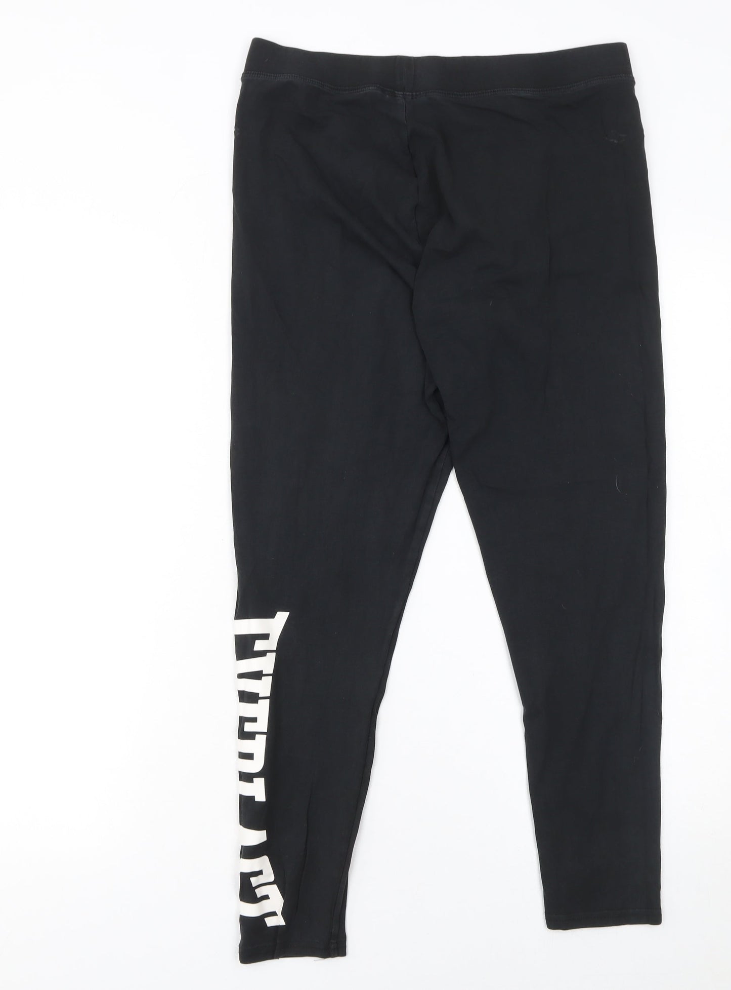 Everlast Women's Black Cotton Stretch Ankle Leggings Size 14
