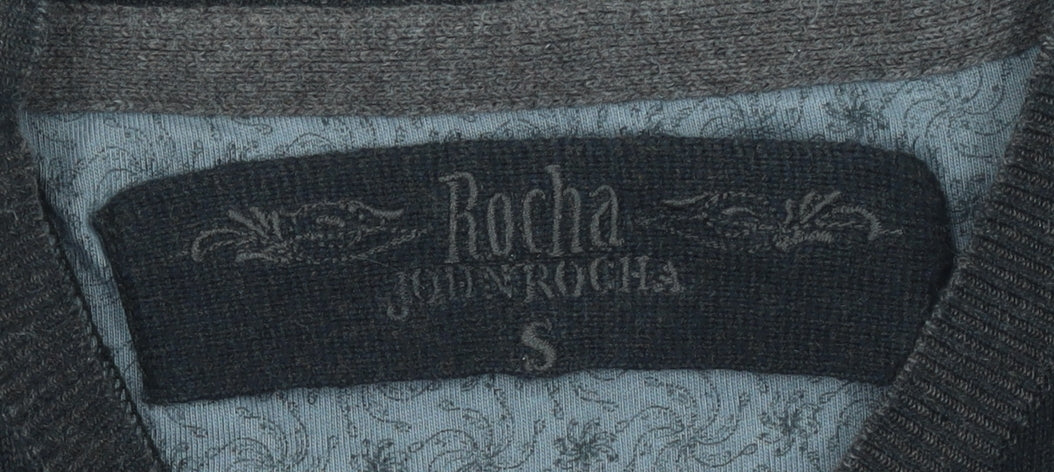 Rocha John Rocha Men’s Black Cotton V-Neck Jumper Size S