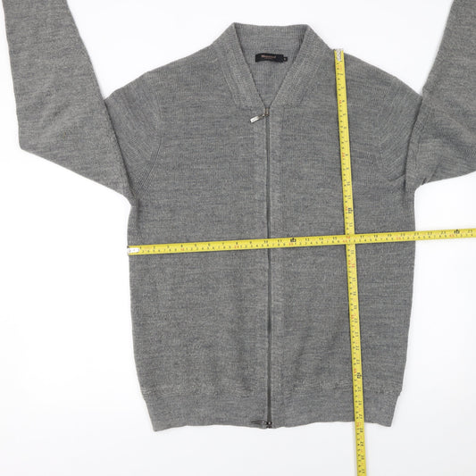Moncrief Women’s Grey Wool Blend Full Zip Jumper L