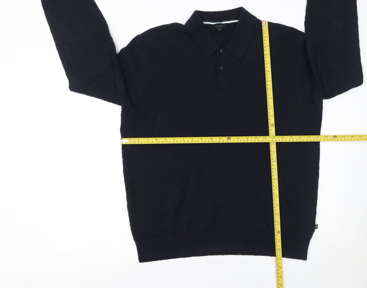 Ted Baker Men's Black Long Sleeve Polo Shirt Size L