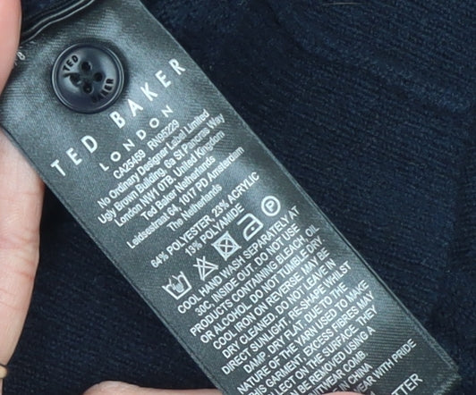 Ted Baker Men's Black Long Sleeve Polo Shirt Size L