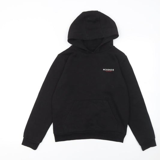 McKenzie Boys Black Pullover Hoodie 10-12 Years Fleece Hooded Sweatshirt