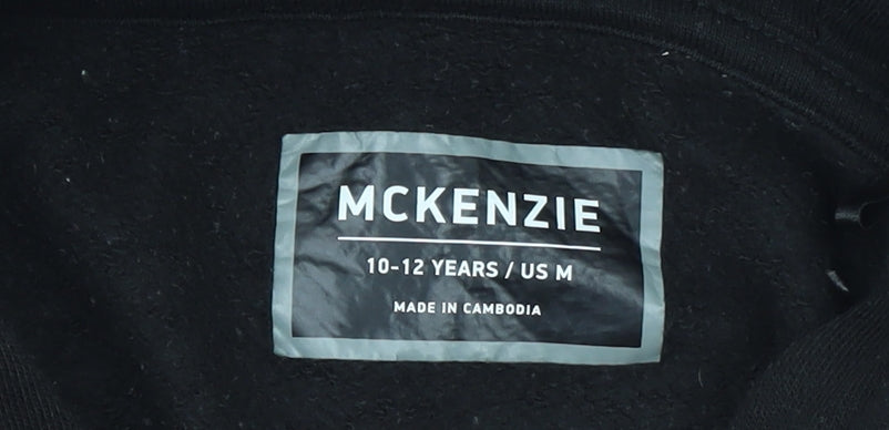 McKenzie Boys Black Pullover Hoodie 10-12 Years Fleece Hooded Sweatshirt