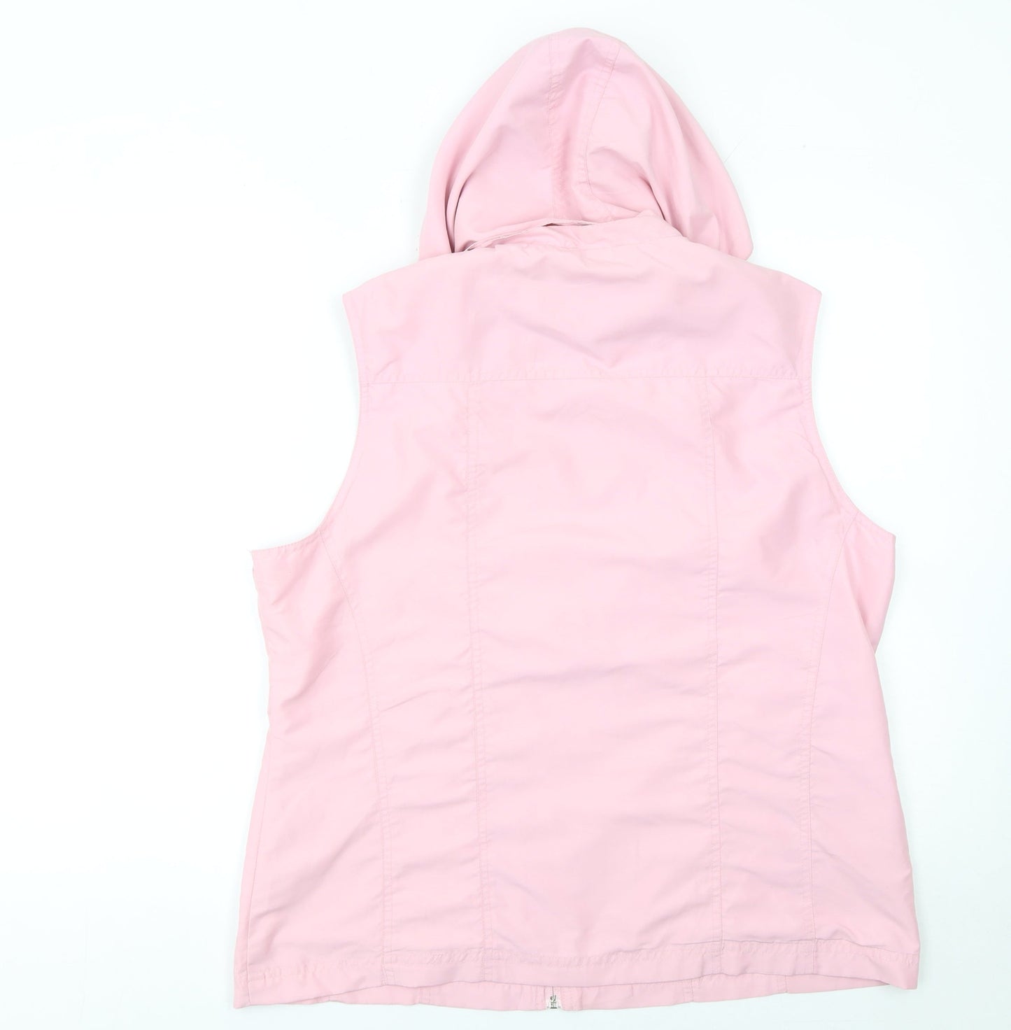 Paco Women’s Pink Sleeveless Hooded Full Zip Sport Jacket XL