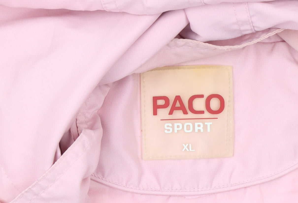 Paco Women’s Pink Sleeveless Hooded Full Zip Sport Jacket XL