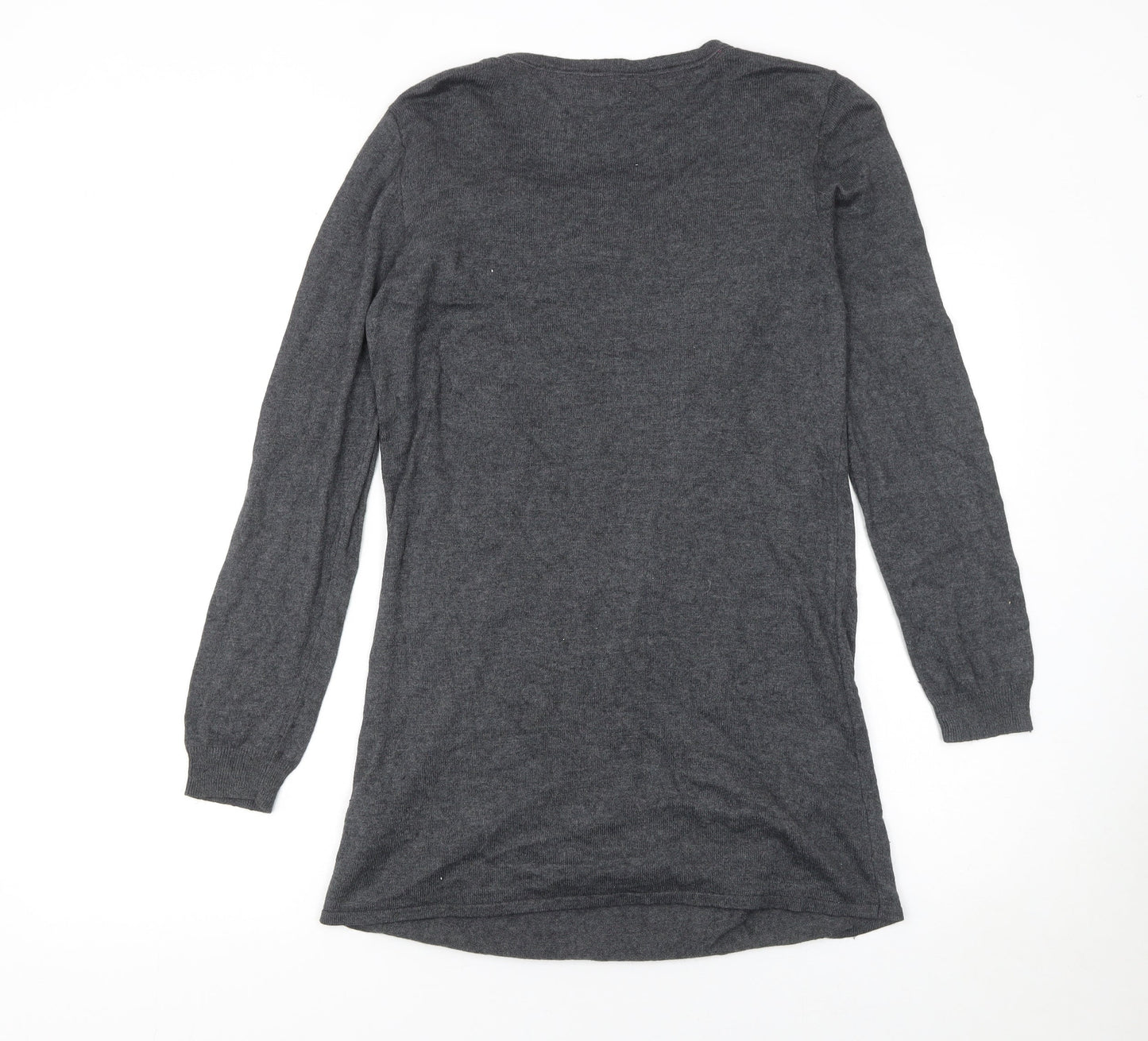 Marks and Spencer Per Una Women's Grey Cowl Neck Long Sleeve Tunic Jumper Size 14