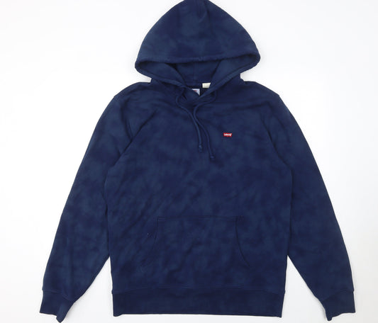 Levi's Men's Blue Pullover Hoodie Medium Fleece Standard Fit
