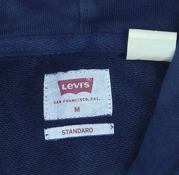 Levi's Men's Blue Pullover Hoodie Medium Fleece Standard Fit
