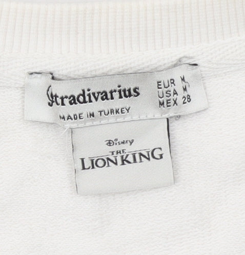 Stradivarius Women White The Lion King Pullover Sweatshirt Size 12