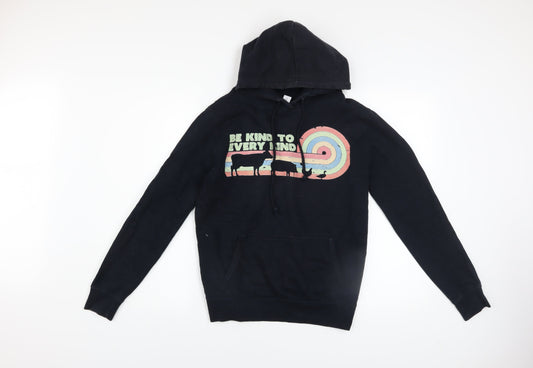 Just Hoods AWDis Men's Black Be Kind Pullover Hoodie Medium