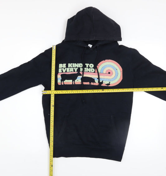 Just Hoods AWDis Men's Black Be Kind Pullover Hoodie Medium