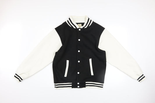Uneek Men’s Black & White Varsity Jacket Size M Regular Fit