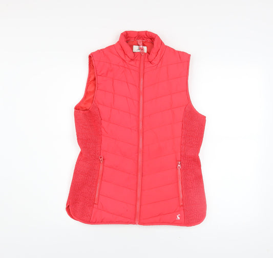 Joules Womens Pink Quilted Puffer Waistcoat Size 12 Regular