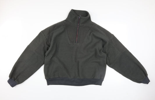 Lifetrends Men’s Black Fleece 1/4 Zip Pullover Sweatshirt Size L