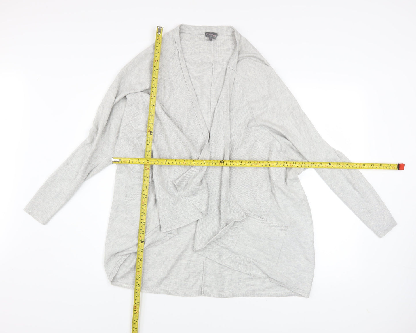 Phase Eight Women’s Grey Size 12 Draped Open Cardigan Knit