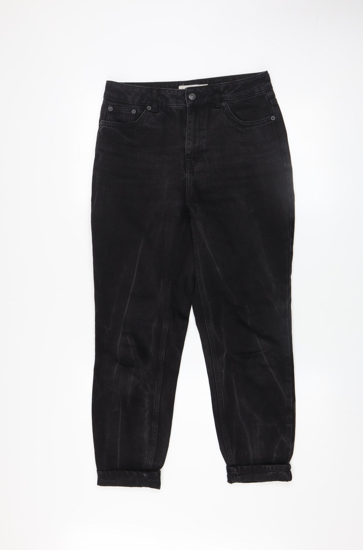 Topshop Women’s Black Mom Jeans Size 10 High Rise Denim
