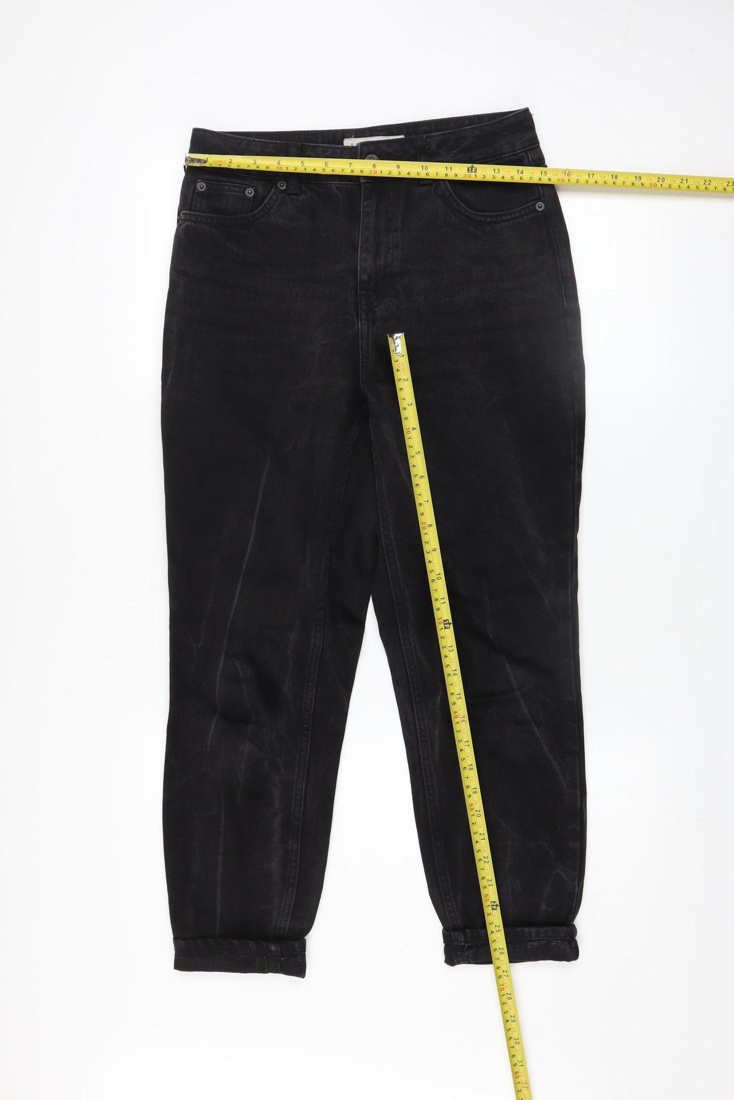 Topshop Women’s Black Mom Jeans Size 10 High Rise Denim