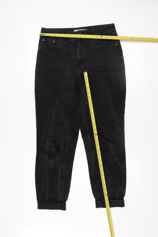 Topshop Women’s Black Mom Jeans Size 10 High Rise Denim