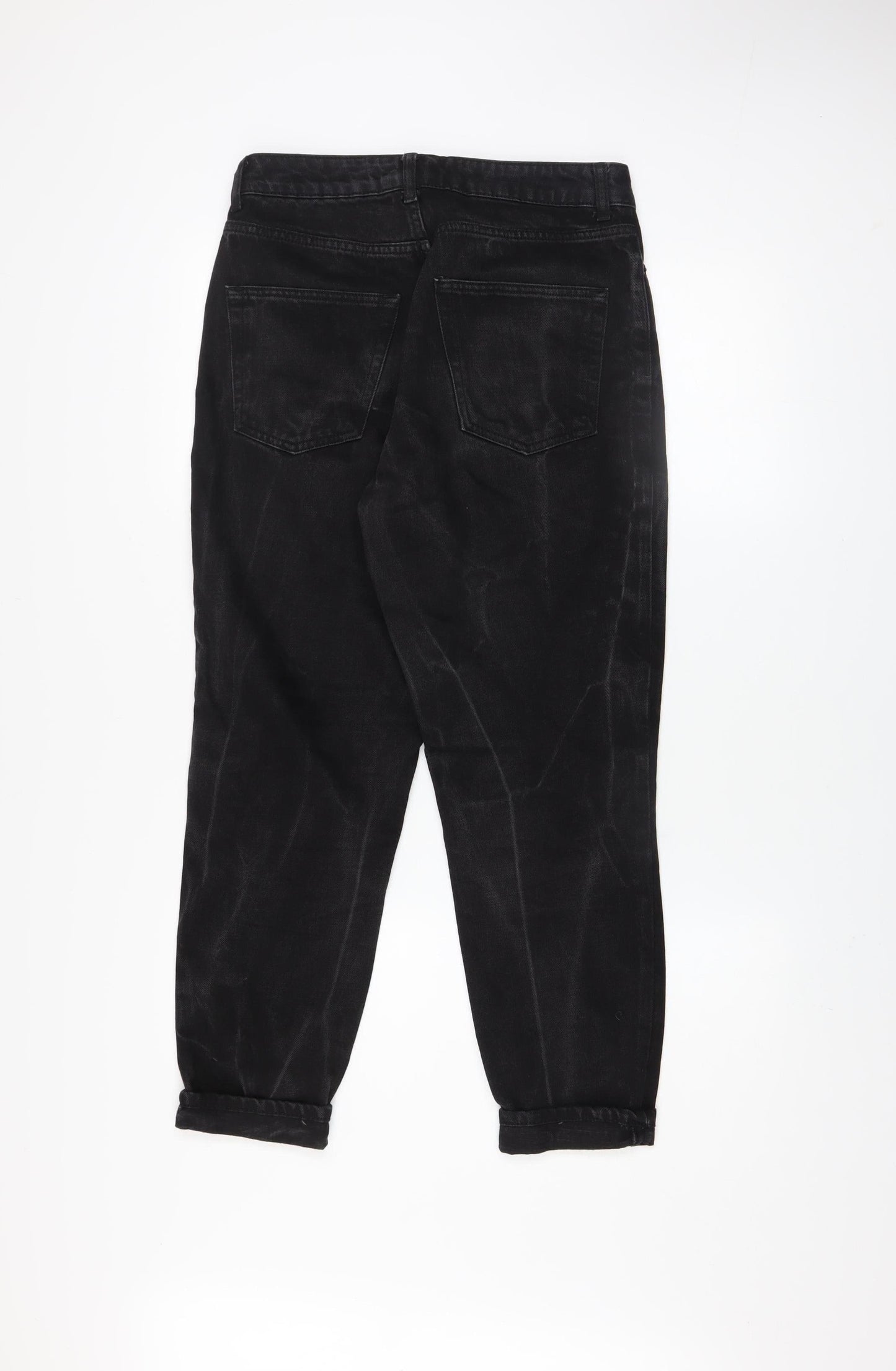 Topshop Women’s Black Mom Jeans Size 10 High Rise Denim