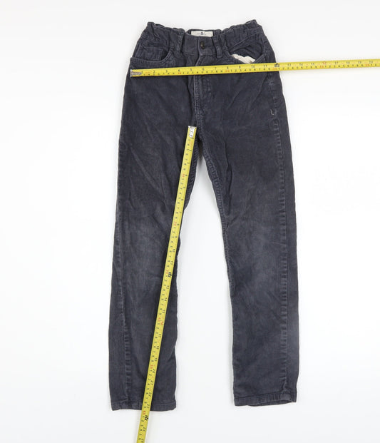FatFace Boys Blue Corduroy Chino Trousers Size 9 Years Elastic Waist