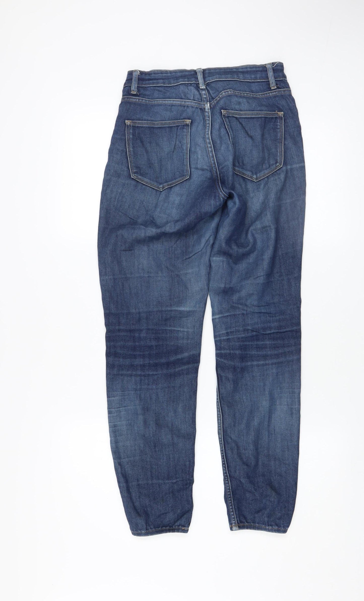 H&M Women's Blue Mid-Rise Boyfriend Jeans Size 8 Relaxed Fit Denim