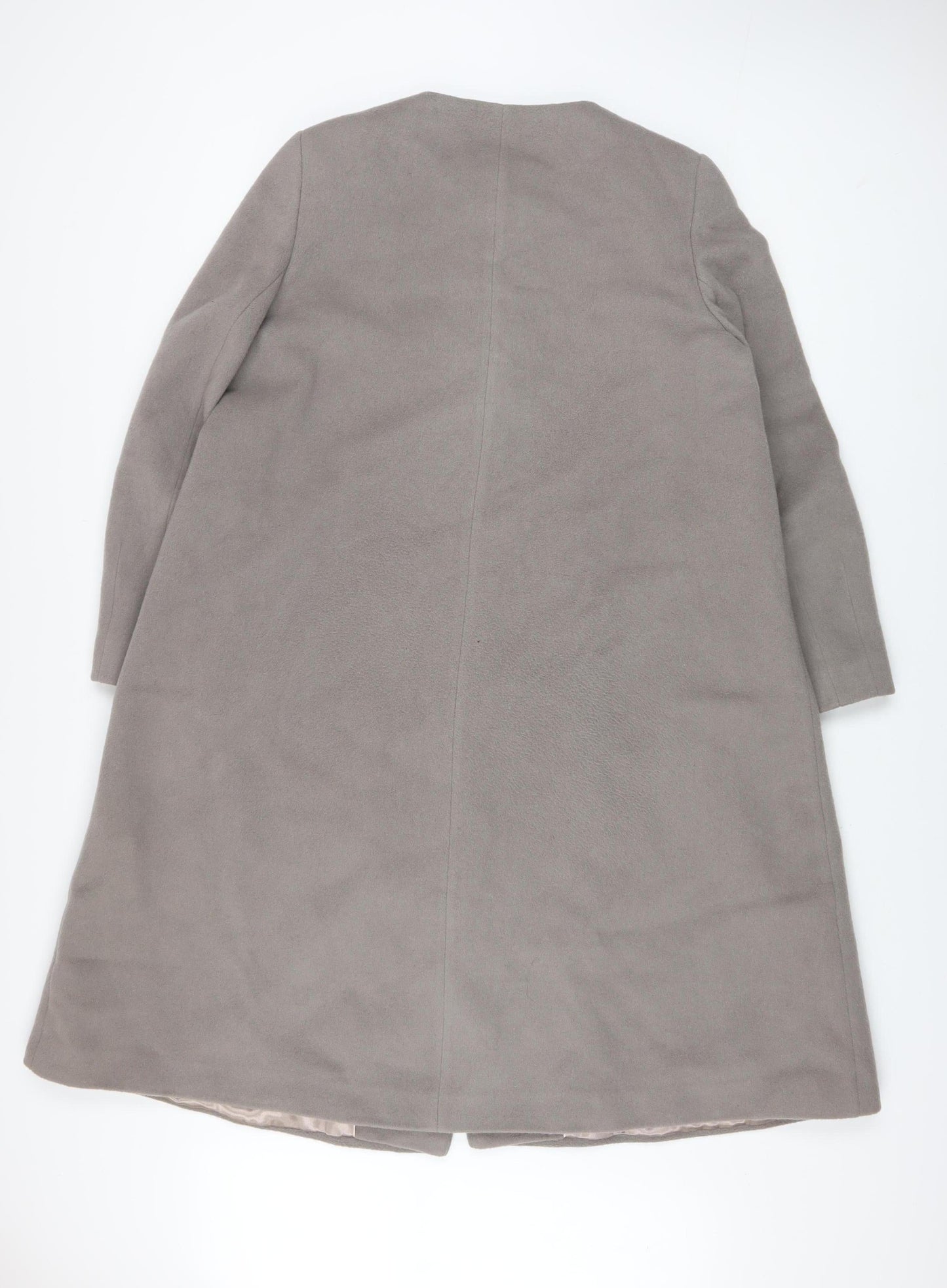 Jacques Vert Womens Grey Wool Blend Classic Long Coat Size 14