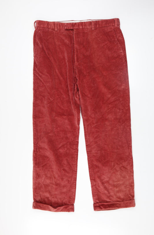 The House of Bruar Men's Red Corduroy Chino Trousers 38R