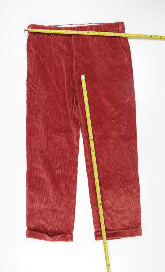 The House of Bruar Men's Red Corduroy Chino Trousers 38R