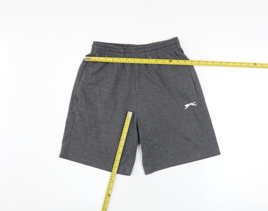 Slazenger Men's Grey Athletic Gym Shorts Size S Elastic Waist