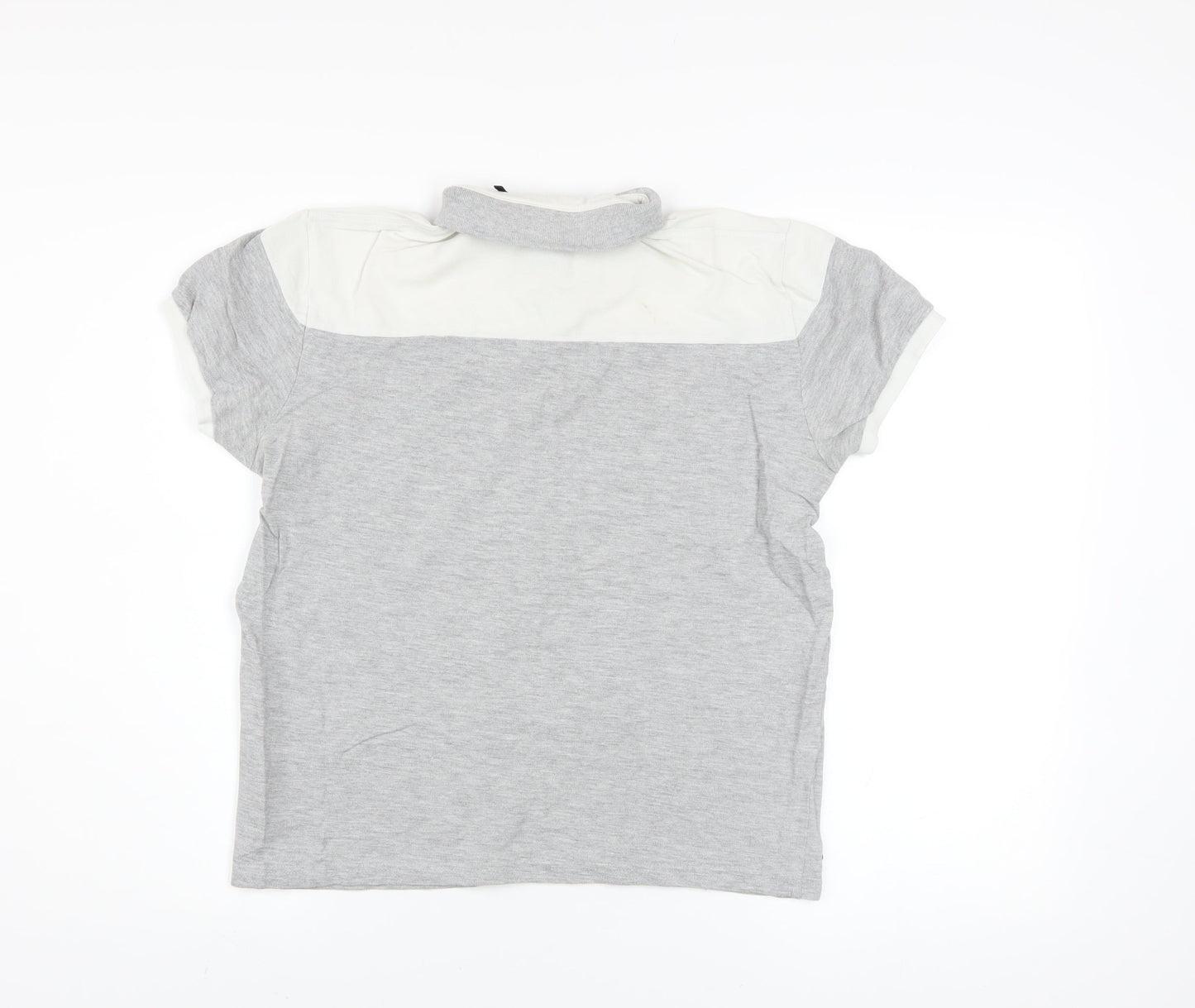 Diesel Sport Men's Grey Colourblock Cotton Polo Shirt Medium