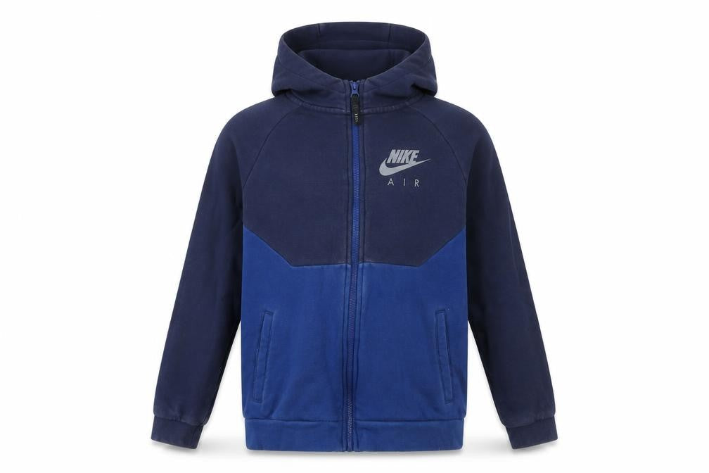 Nike Boys Blue Full Zip Fleece Hoodie XL 13-15 Years Colourblock Logo