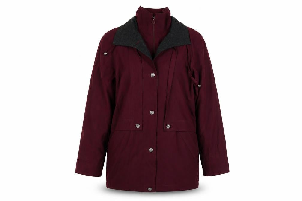 Savannah Women's Red Cotton Mid-Length Coat Size 10
