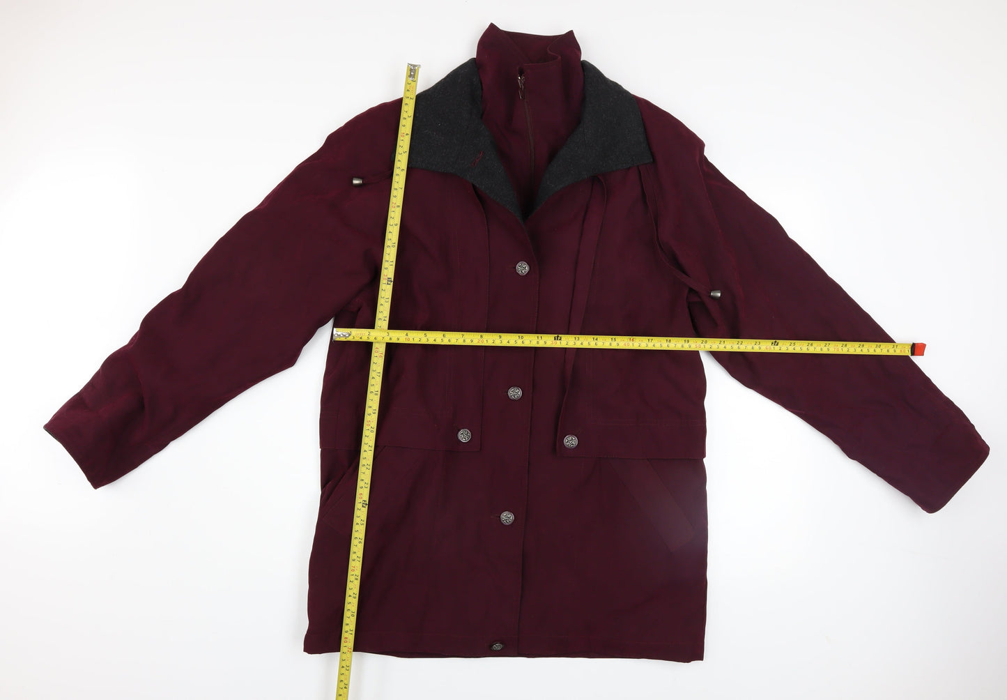 Savannah Women's Red Cotton Mid-Length Coat Size 10