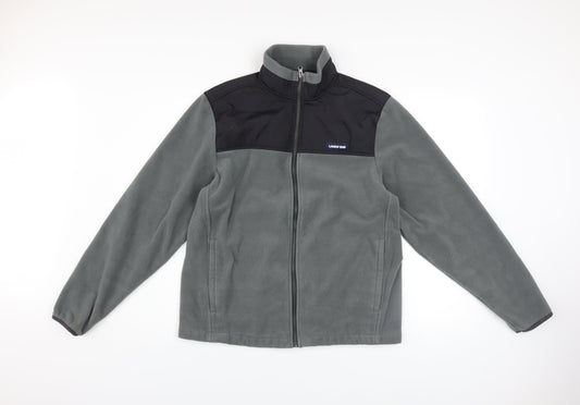 Lands' End Men's Grey Fleece Full Zip Jacket Size M Regular