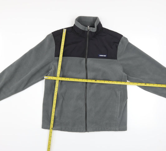 Lands' End Men's Grey Fleece Full Zip Jacket Size M Regular