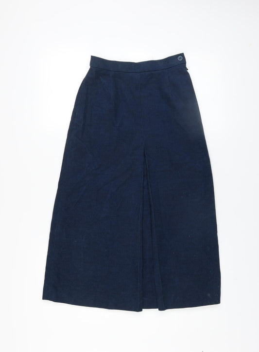 Alexon Women Blue Size 10 A-Line Corduroy Midi Skirt