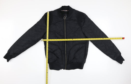 prAna Men's Black Quilted Bomber Jacket Size Small Outdoor Zip Up