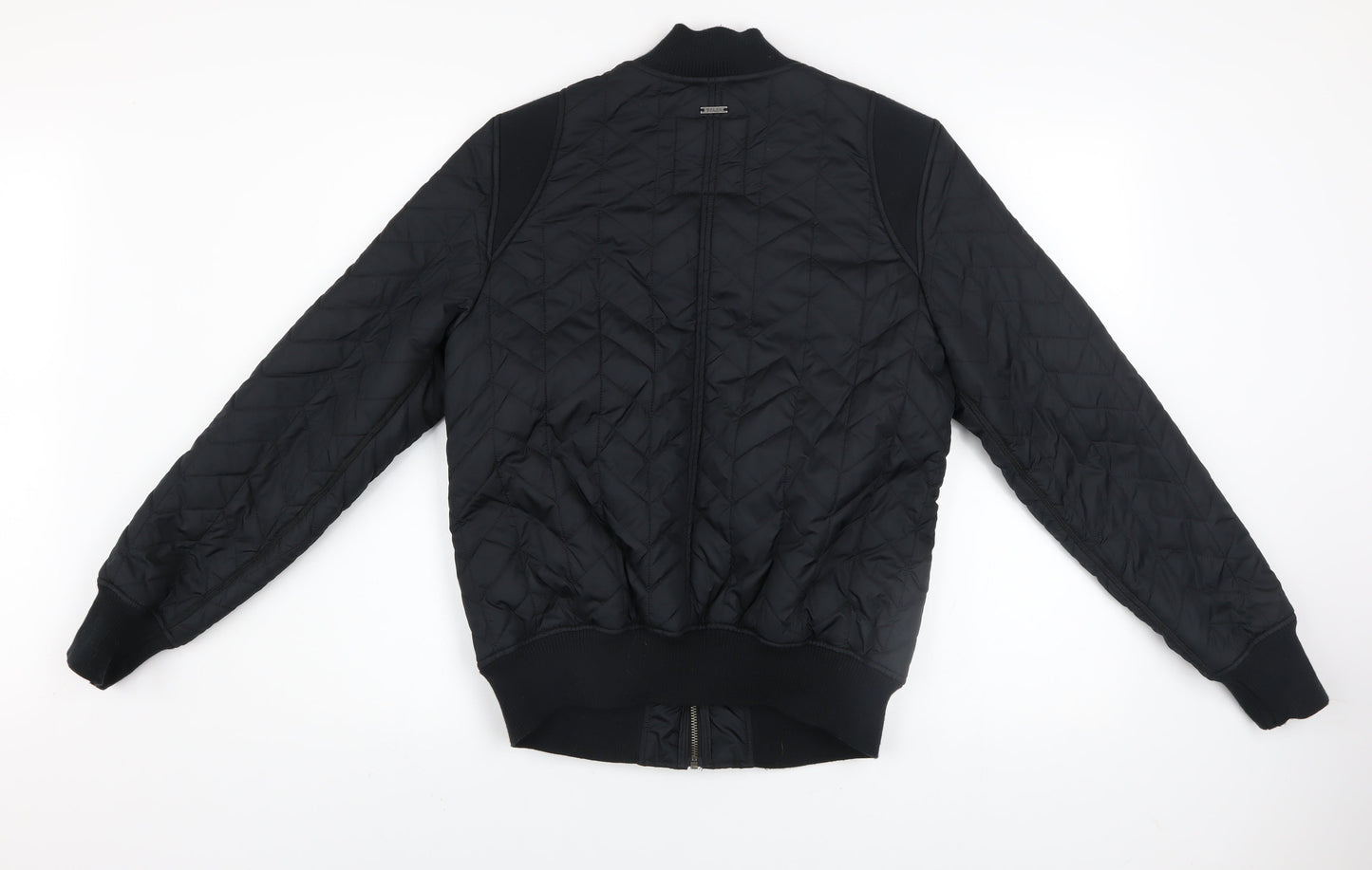 prAna Men's Black Quilted Bomber Jacket Size Small Outdoor Zip Up
