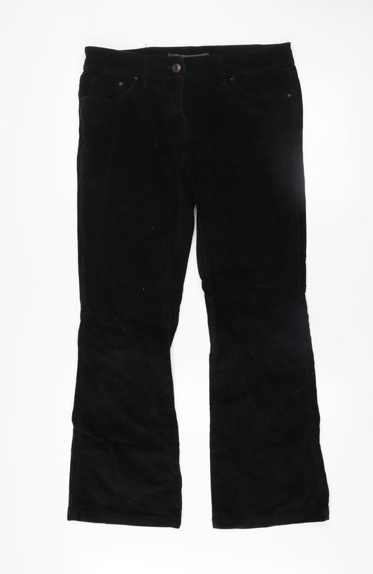 Next Women’s Black Corduroy Straight Leg Trousers Size 14