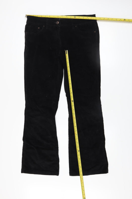 Next Women’s Black Corduroy Straight Leg Trousers Size 14