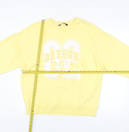 Marks & Spencer F&F Women's Yellow Pullover Sweatshirt Size M Oregon Print