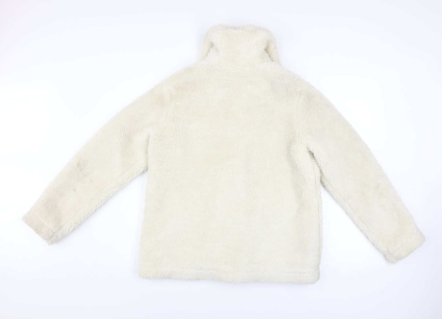 Threadbare Women's Ivory Fleece Button Jacket Size 8