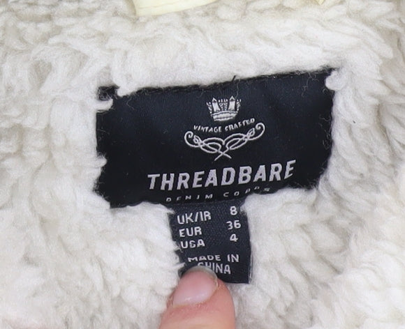 Threadbare Women's Ivory Fleece Button Jacket Size 8