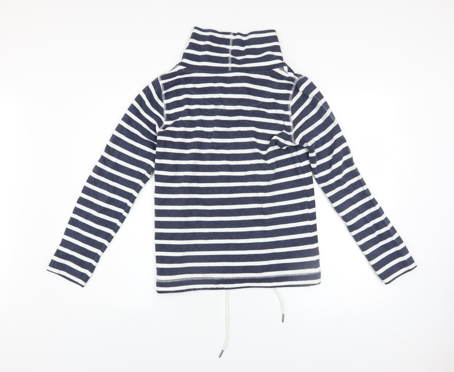Mantaray Women Navy White Striped Roll Neck Pullover Hoodie Size 10
