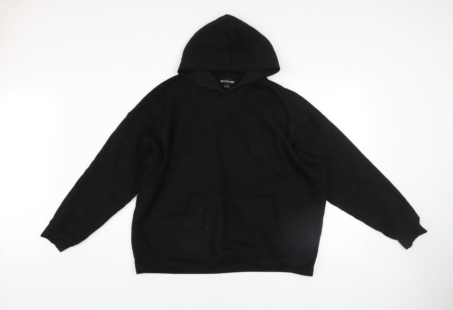 PrettyLittleThing Women Black Medium Pullover Hoodie Universal Logo