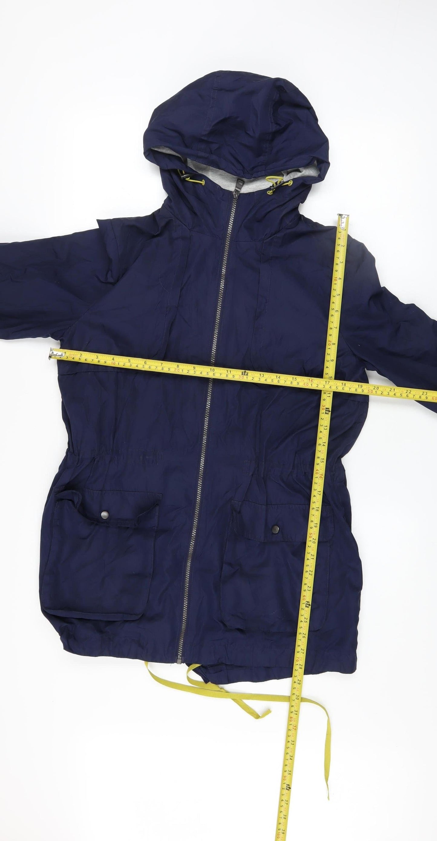 Next Womens Blue Hooded Parka Jacket Size 12 Polyester