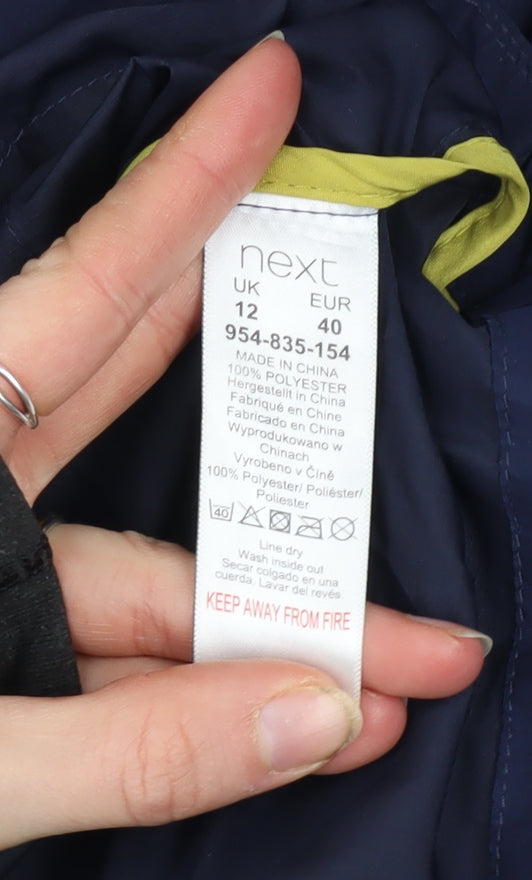 Next Womens Blue Hooded Parka Jacket Size 12 Polyester