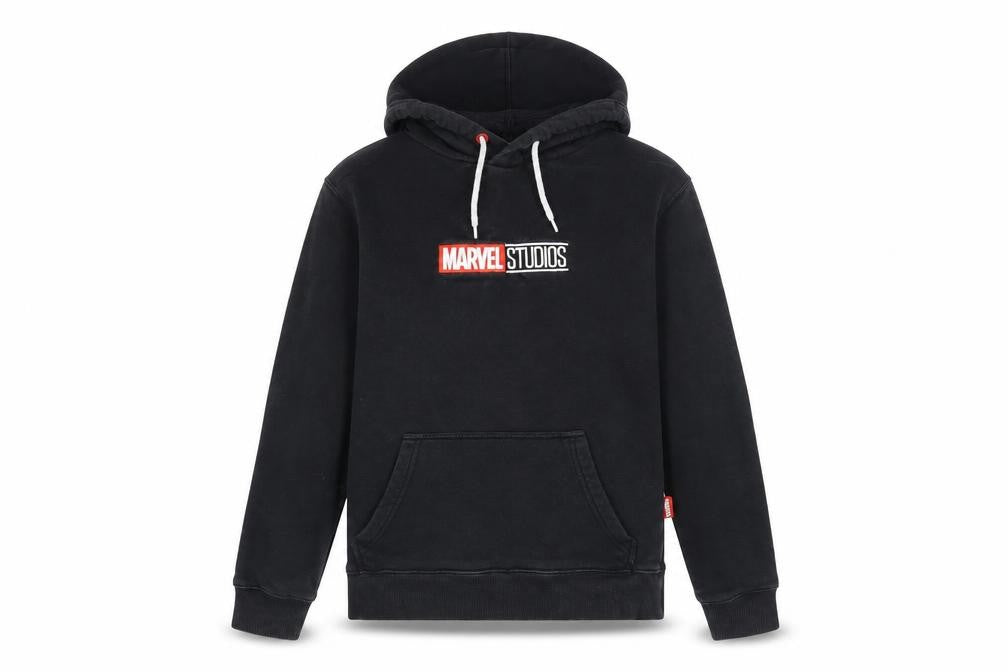 Marvel Boys Black XS Pullover Hoodie with Logo Print