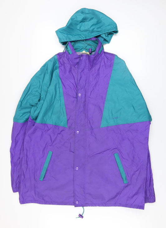 Stormtite Men's Multicoloured 2XL 90s Hooded Nylon Windbreaker Jacket